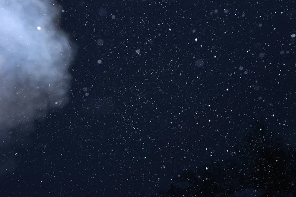 Lähikuva Taustan Rakenne Lumihiutaleet Aikana Lumisade Sinisellä Pohjalla — kuvapankkivalokuva
