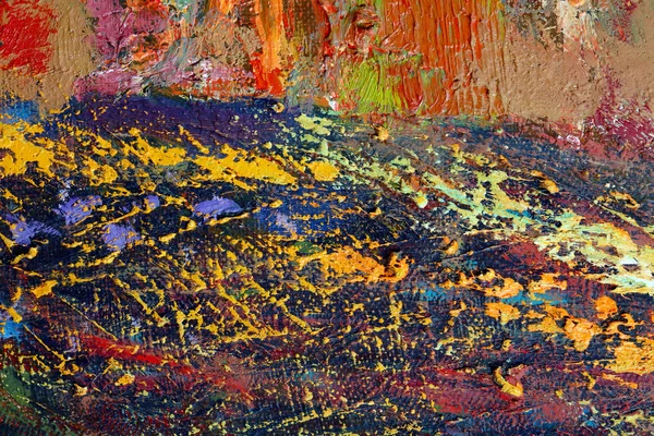 Makro Ressamın Paleti Dokusu Farklı Renklerde Doygunluk Stüdyosunda Karışık Yağlı — Stok fotoğraf