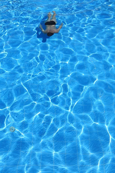 Piscine Eau Azur Isolée Nageur Dans Eau — Photo