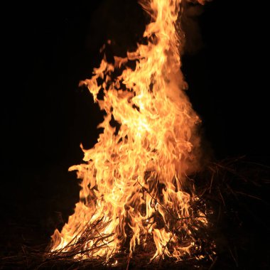 Siyah arkaplanda çimen yakmak