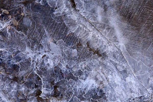 Makro Textura Luxusní Led Řece Zimě — Stock fotografie