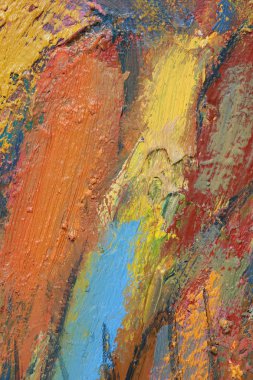 makro ressamın paleti, dokusu farklı renklerde ve doygunluk stüdyosunda karışık yağlı boya.