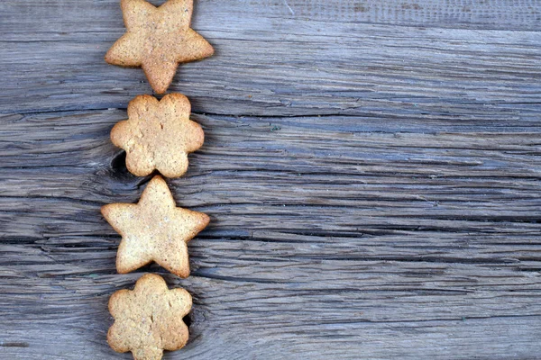 Close Still Life Cookies Forma Flocos Neve Corações Estrelas Férias — Fotografia de Stock