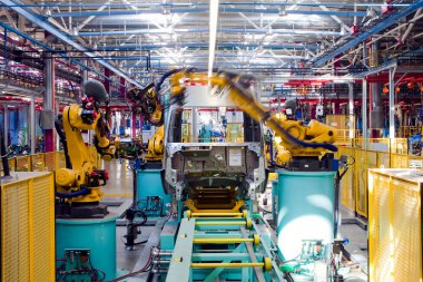 Yelabuga, Rusya - 12 Mayıs 2014: montaj hattı araçları Ford Sollers özel ekonomik bölgeye fabrika kurdu 