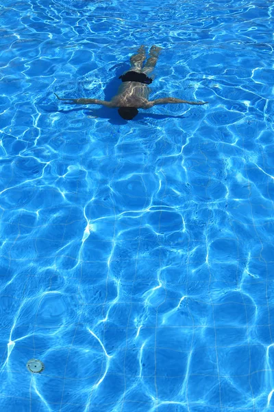 Piscina Agua Azul Aislada Nadador Agua — Foto de Stock