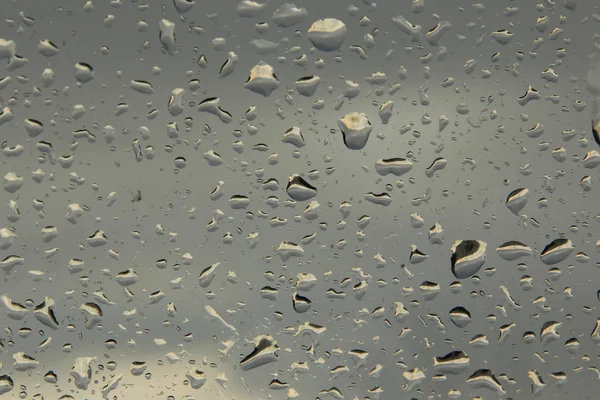 Makro Textura Dešťových Kapek Sklo Auto Jarní — Stock fotografie