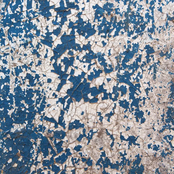 Fragment Macro Isolé Ancien Mur Délabré Peint Blanc Bleu — Photo