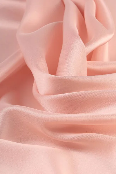 粉红雪纺褶皱工作室的宏观纹理 — 图库照片