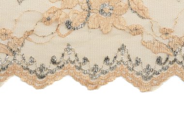 Çiçekler beyaz arka plan stüdyo ile makro bej dantel