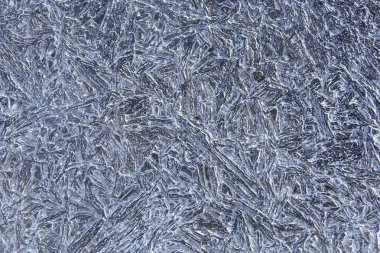 makro doku ince buz, sığ suda güneş ışığında.