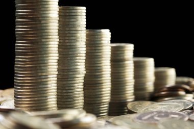 Stüdyoda yapay ışıkla çekilmiş Rus paraları.