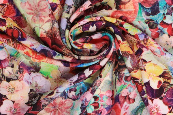 Macro Texture Colorful Fabric Flower — Stock Photo, Image