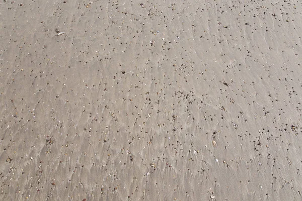 Desenhos e pegadas na areia — Fotografia de Stock