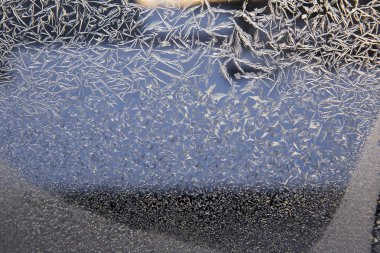 Renkli Işık Frosty Pencere Cam Doğal Buz Pa Makro Görüntü