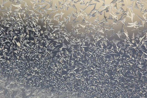 Makrobild av färgglada ljus Frosty fönster glas naturlig is PA — Stockfoto