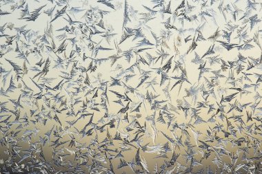 Renkli Işık Frosty Pencere Cam Doğal Buz Pa Makro Görüntü
