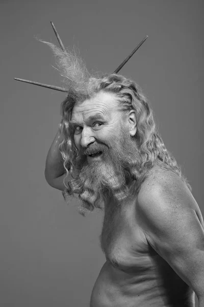 Eccentric with a crest on the head — Stock Photo, Image