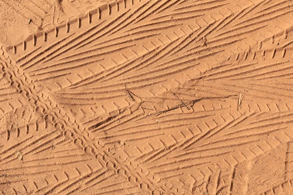 Textuur banden tracks in het zand — Stockfoto