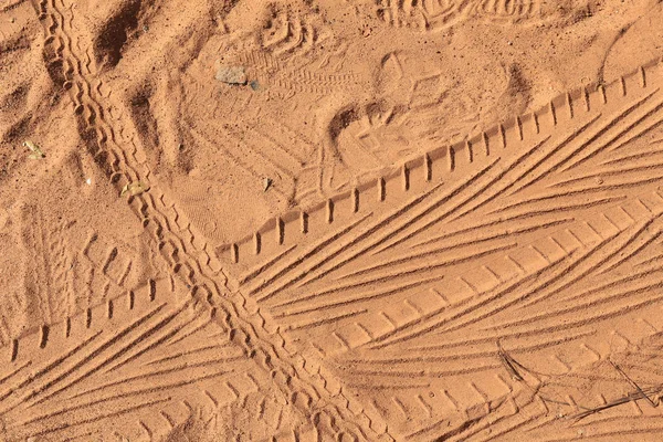 Textuur banden tracks in het zand — Stockfoto