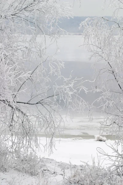 Inverno sul fiume — Foto Stock