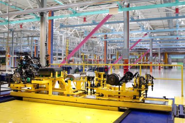 Yelabuga, Rusya - 16 Mayıs 2008: Fırlatma aracı montaj lin