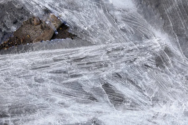 Texture of ice on the river — Stock Photo, Image