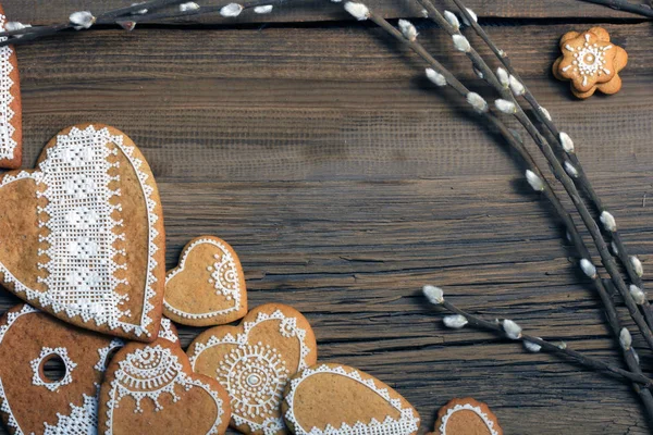 Gingerbread heart-shaped — Stock Photo, Image