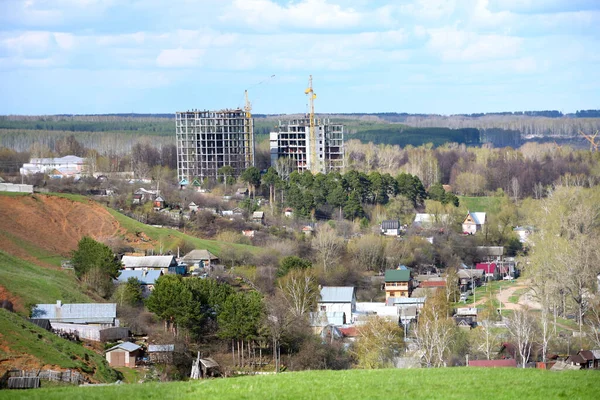 Чудовий Весняний Пейзаж Розливається Річці Кама Лісах Луках Сонячний День — стокове фото