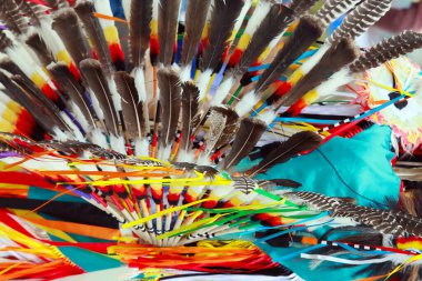 Yakın çekim element kostüm Kızılderili tüyü