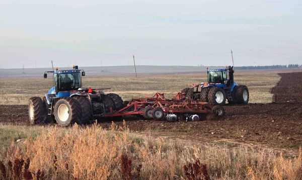 Travail Agricole Dans Transformation Culture Des Terres Russie — Photo