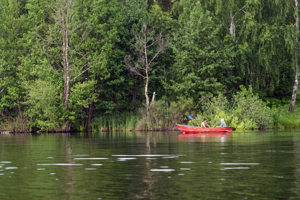 Fishermen Boat Lake — Stock Photo, Image