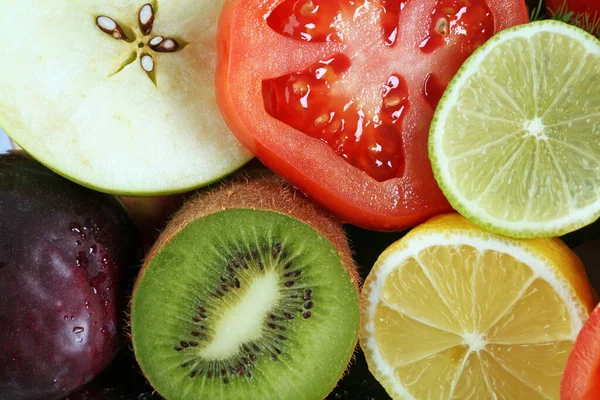 Frukt Grönsaker Studio Med Starkt Ljus — Stockfoto