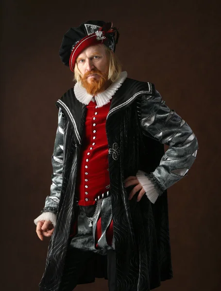 Retrato Hombre Edad Media Con Barba Bigote Traje Aislado Sobre — Foto de Stock
