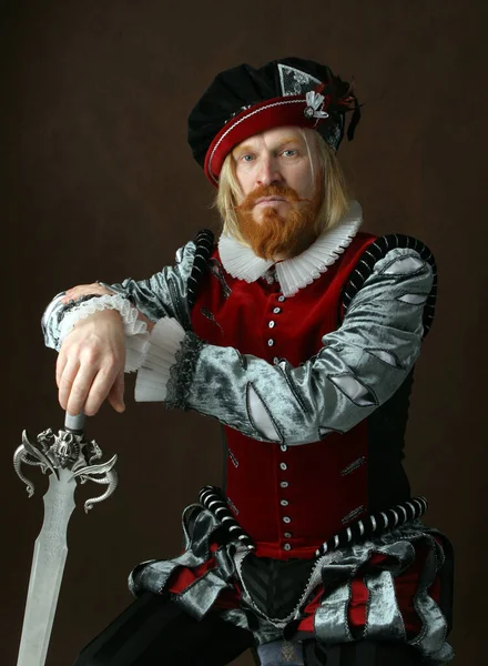 Retrato Cerca Hombre Edad Media Con Barba Bigote Traje Aislado — Foto de Stock