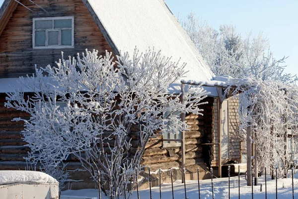 simple but beautiful village house in winter