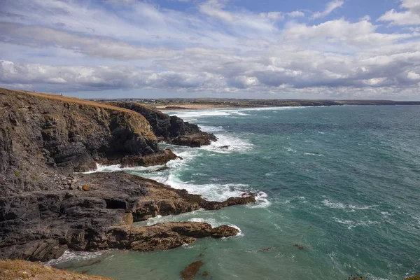 Bay Nastražená Trevose Hlavy Cornwall Anglie — Stock fotografie