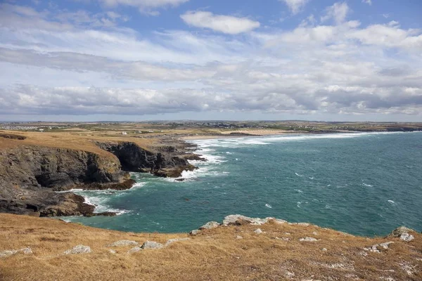 Bay Nastražená Trevose Hlavy Cornwall Anglie — Stock fotografie