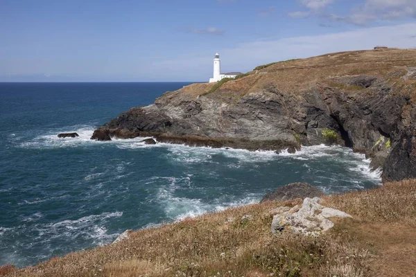 Trevose Head Lighthouse Cornwall Wielka Brytania — Zdjęcie stockowe