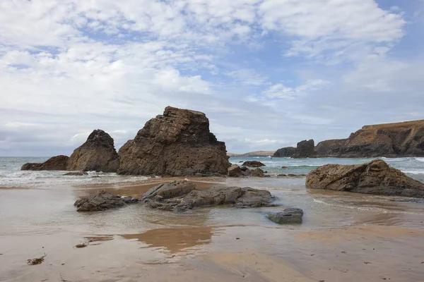 Treyarnon Bay Cornwall Ngiltere Stok Resim