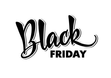 Kara Cuma indirim promosyonu poster ya da reklam broşürü ve el yazısı olan kupon sunuyor. Ayrı bir geçmişi olan modern hat sanatı Kara Cuma