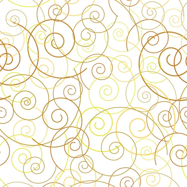 Vektör neşeli sorunsuz dokulu beyaz zemin üzerine sarı, turuncu ve altın spiral ve