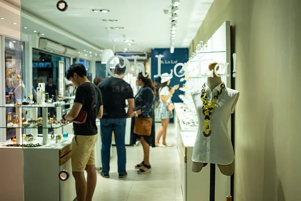 Bangkok Thailandia Settembre 2019 Negozio Accessori Moda Mercato Notturno Negozio — Foto Stock