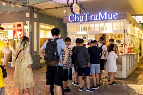 2019年9月7日 泰国曼谷 许多顾客连续购买泡泡奶茶 — 图库照片