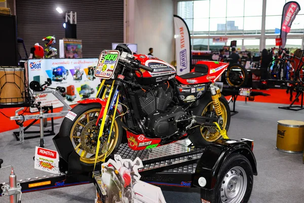 Bangkok, Tayland, 24 Ağustos 2019 - Harley Davidson özel motosiklet Çekici Sergi Aracı