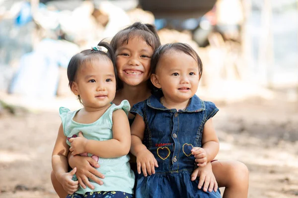 Портрет Щасливих Азіатських Дітей Які Посміхаються Група Азіатських Жінок — стокове фото