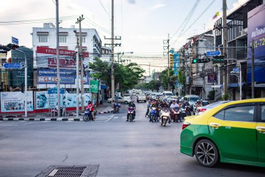 Bangkok, Tayland, 30 Ekim 2019 Akşamları trafik berbattır.
