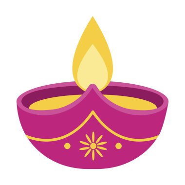 Diwali diya gaz lambası. Vektör İllüstrasyonu