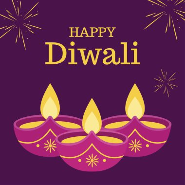 Deepawali Hint Işık Festivali Bayrak Tasarım Vektörü