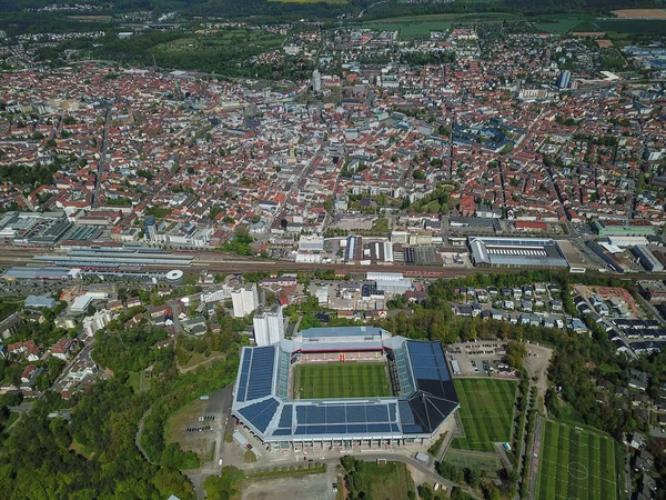 Stadt Kaiserslautern Mit Fritz Walter Stadion Vordergrund Von Oben Sehen — Foto de Stock
