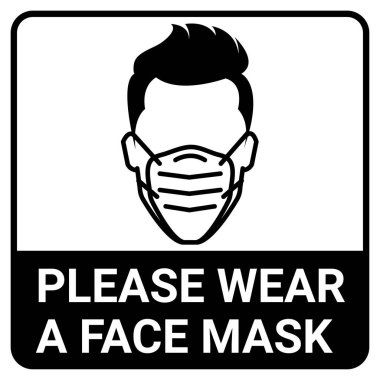 Lütfen Covid19 Corona Virüs Koruma Konsepti için maske takın.